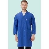 Erkek Uzun Kollu Iş Önlüğü 75 Polyester Oekotex Vanessa Önlük Yaka Rahat - Saks Mavisi - XS