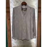 Erkek Uzun Kollu Kahverengi Yazlık Gömlek 6091-03 - 2XL