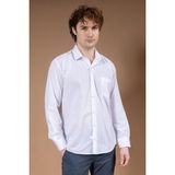 Erkek Uzun Kollu Klasik Regular Kalıp Armürlü Düz Natural Pamuk Baba Gömlek 8190 - XL - Beyaz