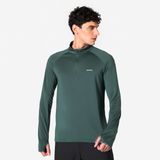 Erkek Uzun Kollu Koşu Tişörtü - Haki - Kiprun Run 100