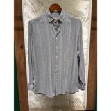 Erkek Uzun Kollu Lacivert Yazlık Gömlek 6072-02 - 2XL