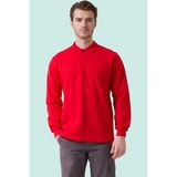 Erkek Uzun Kollu Polo Yaka Sweatshirt Pamuk Galanthus Sweat Pamuklu Iş Günlük Için - Kırmızı