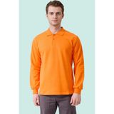 Erkek Uzun Kollu Polo Yaka Sweatshirt Pamuk Galanthus Sweat Pamuklu Iş Günlük Için - Turuncu - 2XL