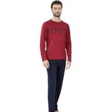 Erkek Uzunkol Mevsimlik Pijama Takım, %100 Pamuklu, Cep Detaylıdır