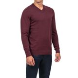 Erkek V Yaka Kazak Sık Örme Desenli Bordo Slim Fit Kazak NCS JEANS 3002 BORDO 2XL