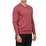 Erkek V Yaka Kazak Sık Örme Desenli Kırmızımelanj Slim Fit Kazak NCS JEANS 3002 KIRMIZIMELANJ M