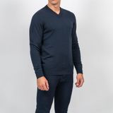 Erkek V Yaka Kazak Sık Örme Desenli Lacivert Slim Fit Kazak NCS JEANS 3002 LACİVERT S