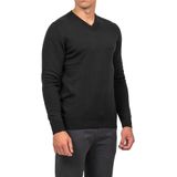 Erkek V Yaka Kazak Sık Örme Desenli Siyah Slim Fit Kazak NCS JEANS 3002 SİYAH M