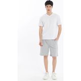 Erkek V Yaka Kısa Kollu Regular Fit Basic Tişört Beyaz - XL