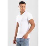 Erkek V Yaka Pamuklu Fanila Tişört Beyaz - 3XL
