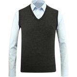 Erkek V Yaka Süveter Desenli Çelik Örgü Regular Kalıp - 5201H - 2XL - Antrasit