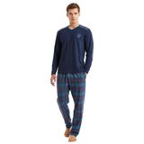 Erkek V Yaka Uzun Kol Lacivert Pijama Takım C6T0N6O04 LACİVERT S