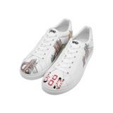 Erkek Vegan Deri Beyaz Sneakers - It's the Time for London Tasarım
