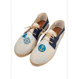 Erkek Vegan Mavi Bağcıklı Espadril - Patches Tasarım