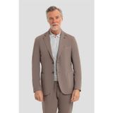 Erkek Vizon Dar Kesim Slim Fit Modal Kumaş Mono Yaka Lastikli Bel Astarsız 6 Drop Takım Elbise