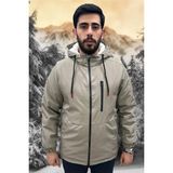 Erkek Vizon Içi Kürklü Su ve Rüzgar Geçirmez Kapüşonlu Kışlık Mont & Kaban & Parka ML-FMM-100 - 2XL