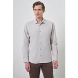 Erkek Vizon Slim Fit İtalyan Yaka Gömlek
