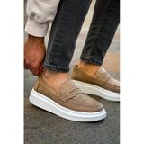 Erkek Vizon Süet Loafer Ayakkabı - 615 - Lüx Süet