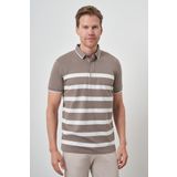 Erkek Vizon Trend Rınger Polo Yaka T-Shirt