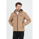Erkek Vizyon Dar Kesim Kapüşonlu Süet Mont - 4XL