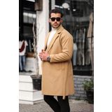 Erkek Vizyon Kemerli Oversize Rahat Kesim Kaşe Kaban