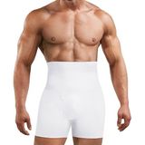 Erkek Vücut Şekillendirici Boxer Korse Bel, Kalça ve Basen Destekli Günlük ve Spor İçin Rahat Tasarım (Beyaz, S-M)