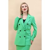 Erkek Yaka Kuruvaze Blazer Ceket-Yeşil - 34