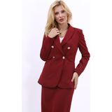 Erkek Yaka Torba Cepli Klasik Ceket-Bordo - 44