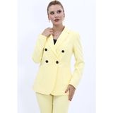Erkek Yaka Torba Cepli Klasik Ceket-Sarı - 44