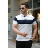 Erkek Yakalı Kısa Kollu Tişört - Beyaz - M