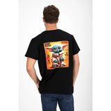 Erkek Yapay Zeka Tasarım Sırt Aplike Özel Baskılı %100 Pamuklu Penye Regular Fit T-Shirt (Bebekyoda) - Siyah