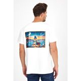 Erkek Yapay Zeka Tasarım Sırt Aplike Özel Baskılı %100 Pamuklu Penye Regular Fit T-Shirt (Kızkulesi) - Beyaz