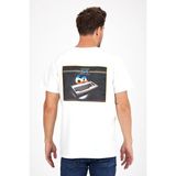 Erkek Yapay Zeka Tasarım Sırt Aplike Özel Baskılı %100 Pamuklu Penye Regular Fit T-Shirt (KOMODOR64) - Beyaz