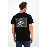 Erkek Yapay Zeka Tasarım Sırt Aplike Özel Baskılı %100 Pamuklu Penye Regular Fit T-Shirt (KOMODOR64) - Siyah