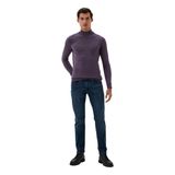 Erkek Yarım Balıkçı Boğazlı Triko Mürdümmelanj Slim Fit Pamuklu Sık Örme Kazak NCS JEANS 3005 MÜRDÜMMELANJ S