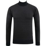Erkek Yarım Balıkçı Kazak Desenli Çelik Örgü Regular Kalıp - 5206B - Lacivert - 2XL