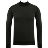 Erkek Yarım Balıkçı Kazak Desenli Çelik Örgü Regular Kalıp - 5206B - Siyah - 2XL