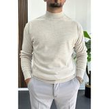 Erkek Yarım Balıkçı Normal Kalıp Kazak Krem EDW409