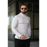 Erkek Yarım Boğazlı Triko Kazak - Gri - Standart