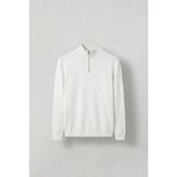 Erkek Yarım Fermuarlı Polo Yaka Kazak Ekru - 2XL