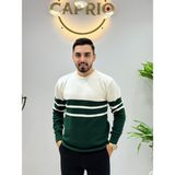 Erkek Yeni Sezon Bisiklet Yaka Akrilik Triko Kazak Regular Kalıp - Yeşil - 2XL