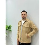 Erkek Yeni Sezon Regular Ithal Süet Kumaş Içi Şardonlu Fermuarlı Ceket Yumuşak Dokulu Regular - Bej - 2XL