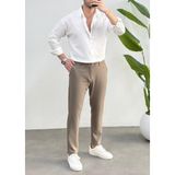 Erkek Yeni Sezon Trend Louıs Kumaş Terletme Yapmayan Vücuda Yapışmayan Oversize Gömlek - Beyaz