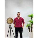 Erkek Yeni Sezon Uzun Kol Gömlek Regular Kalıp Terletme Yapmaz Göbek Göstermez - Bordo