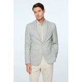 Erkek Yeşil Polyester Trend Ekoseli Slim Fit Ceket