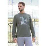Erkek Yeşil Trend Bisiklet Yaka Sweat-Shirt