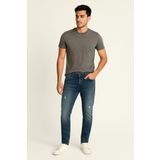 Erkek Yırtık Detay Likralı Skinny Fit Açık Mavi Jean Pantolon