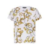 Erkek Yuvarlak Yaka Kısa Kollu Pamuklu Grafik Desenli Beyaz-Altın T-Shirt 78GAH6S0JS458-G03