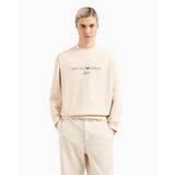 Erkek Yuvarlak Yaka Regular Fit Dokuma Kumaş Baskılı Uzun Kollu Ekru Sweatshirt EM001052 AF10013-M1052
