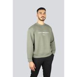 Erkek Yuvarlak Yaka Regular Fit Dokuma Kumaş Baskılı Uzun Kollu Haki Sweatshirt EM001052 AF10013-M8159